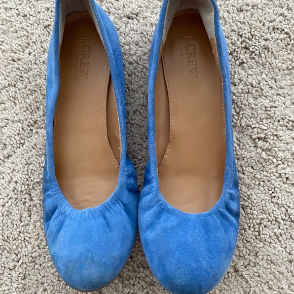 J. Crew foldable blue suede ballet flats - Picture 2 of 3